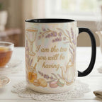 I Am The Tea You Will Be Having Mug, Faux 3D Lavender Design, 2D Flat Bookish Tea Romance Reader Gift - image 5