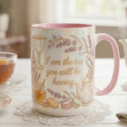 I Am The Tea You Will Be Having Mug, Faux 3D Lavender Design, 2D Flat Bookish Tea Romance Reader Gift - image 8