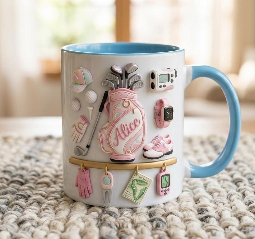 Personalized Golf Lover Mug, Custom Golfer Coffee Mug, Sports Gift for Her - image 3