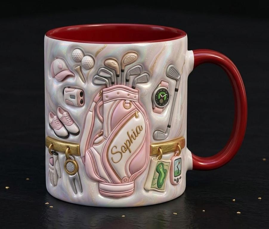 Personalized Golf Lover Mug, Custom Golfer Coffee Mug, Sports Gift for Her - image 3