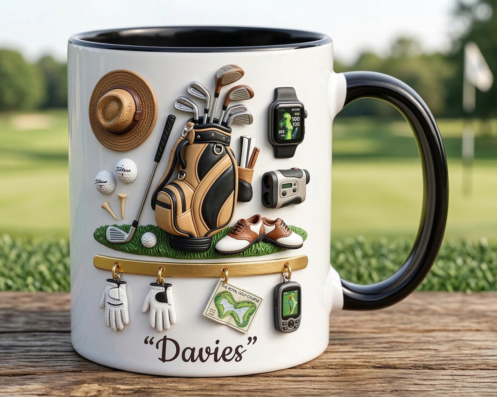 Personalized Golf Lover Mug, Custom Golfer Coffee Mug, Sports Gift for Him Her