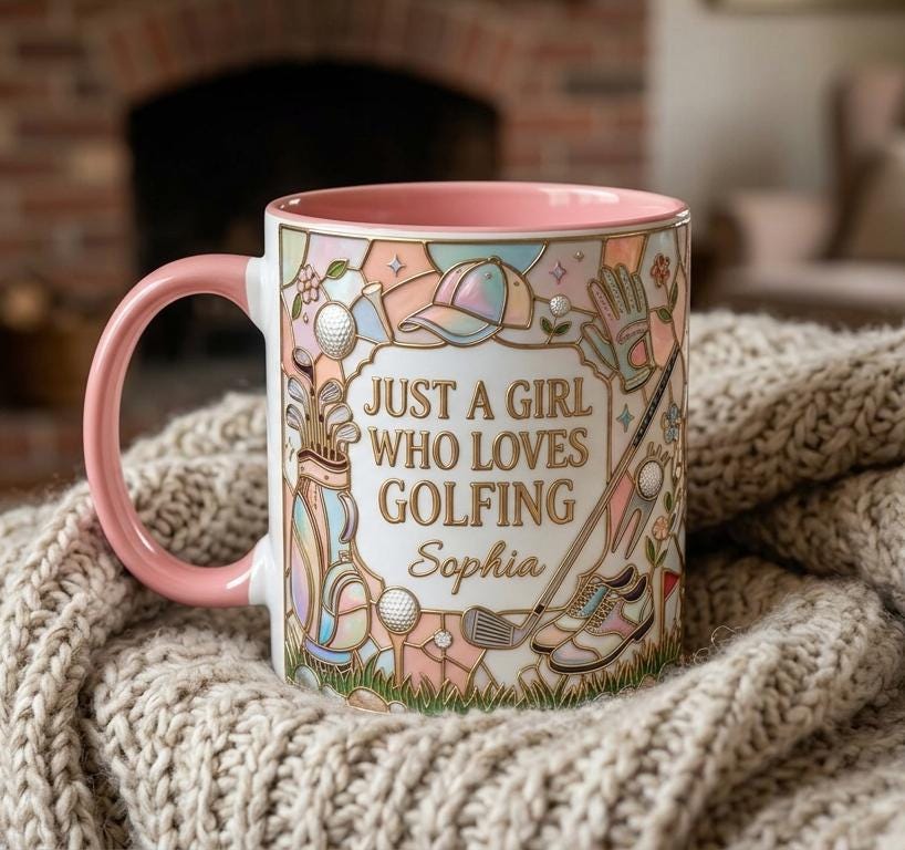 Personalized Golf Lover Mug, Custom Golfer Coffee Mug, Sports Gift for Her, Just a Girl Who Loves Golfing
