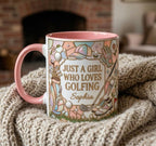 Personalized Golf Lover Mug, Custom Golfer Coffee Mug, Sports Gift for Her, Just a Girl Who Loves Golfing
