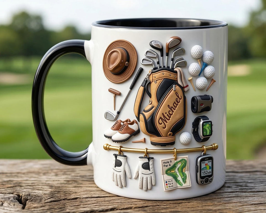 Personalized Golf Lover Mug, Custom Golfer Coffee Mug, Sports Gift for Him Her