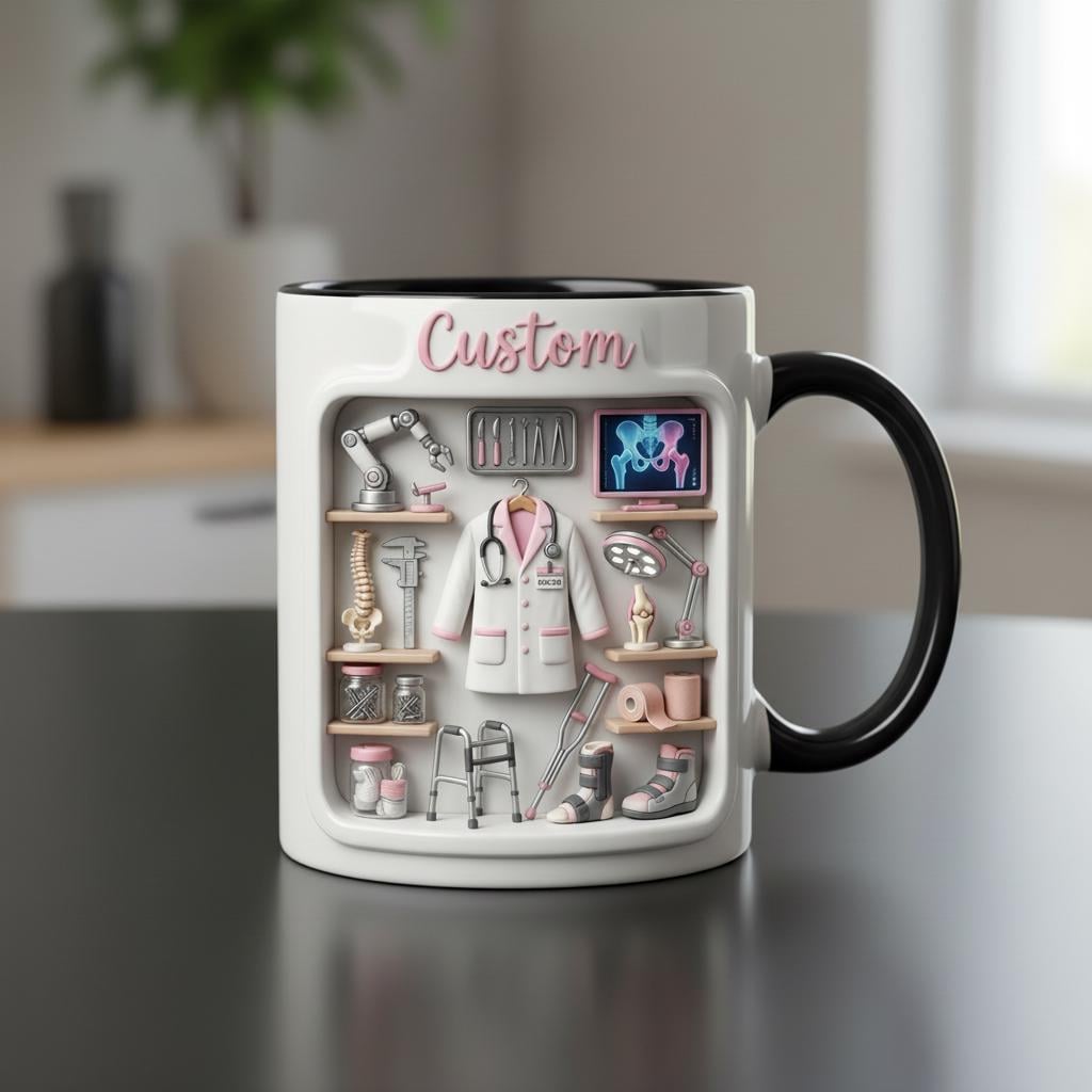 Custom Name Doctor Mug, Personalized Medical Gift, Mom/Dad Appreciation Coffee Cup, Nurse & Physician Mugs