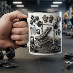 Personalized Fitness Faux 3D Mug, Custom Name Coffee Cup For Gym Enthusiasts 2D Flat Mug - image 2