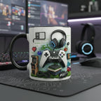 Personalized Video Gamer Mug, Custom Name Gaming Lover Coffee Cup, Gift for Streamer Mugs