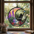 Personalized Cat Memorial With Cat Suncatcher, Custom Loss Of Cat Sympathy Gift, Cat Remembrance Gift , Cat Memorial Gift