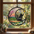 Personalized Cat Memorial With Cat Suncatcher, Custom Loss Of Cat Sympathy Gift, Cat Memorial Gift, Gift For Cat Lovers, In Loving Memory
