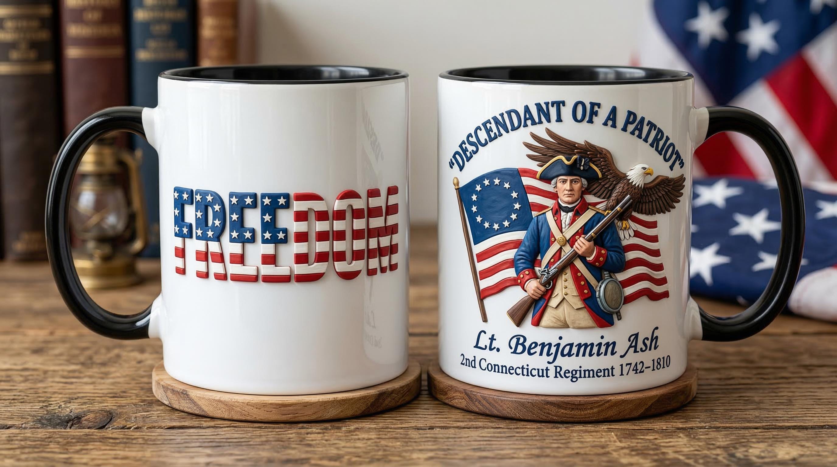 Personalized 250th Anniversary United States Mug, Descendant of a Patriot 1776–2026 Coffee Cup, Historic American Heritage Gift - image 3