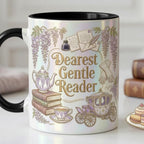Dearest Gentle Reader Accent Mug,  Faux 3D Effect, Bookish Tea Lover Gift, Romance Reader Accent Mug, 2D Flat Cup - image 5