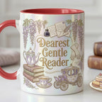Dearest Gentle Reader Accent Mug,  Faux 3D Effect, Bookish Tea Lover Gift, Romance Reader Accent Mug, 2D Flat Cup - image 6
