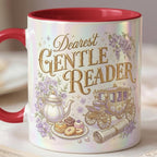 Dearest Gentle Reader Faux 3D Mug, Bookish Tea Lover Gift, Romance Reader Accent Mug, 2D Flat Cup - image 4