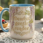 Dearest Gentle Reader Faux 3D Mug, Bookish Tea Lover Gift, 2D Flat Cup - image 3