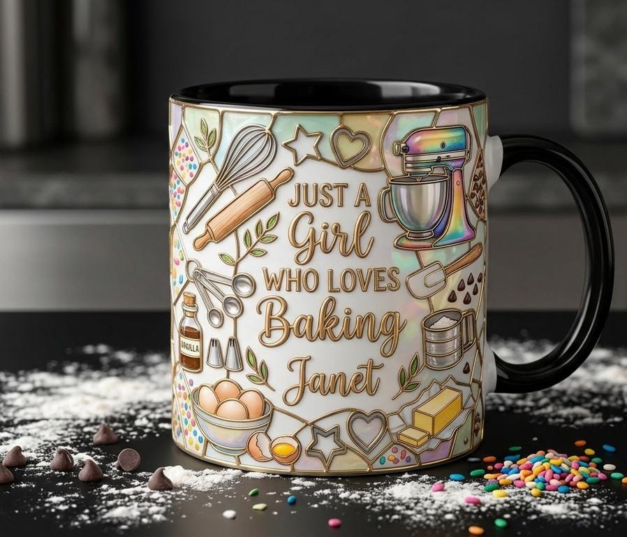 Personalized Baking Lover Mug, Baker Mug with Name, Just A Girl Who Loves Baking, Mother's Day Gift - image 2