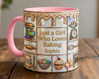 Personalized Baking Lover Mug, Baker Mug with Name, Just A Girl Who Loves Baking, Mother's Day Gift