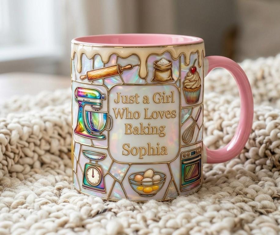 Personalized Baking Lover Mug, Baker Mug with Name, Just A Girl Who Loves Baking, Mother's Day Gift - image 4