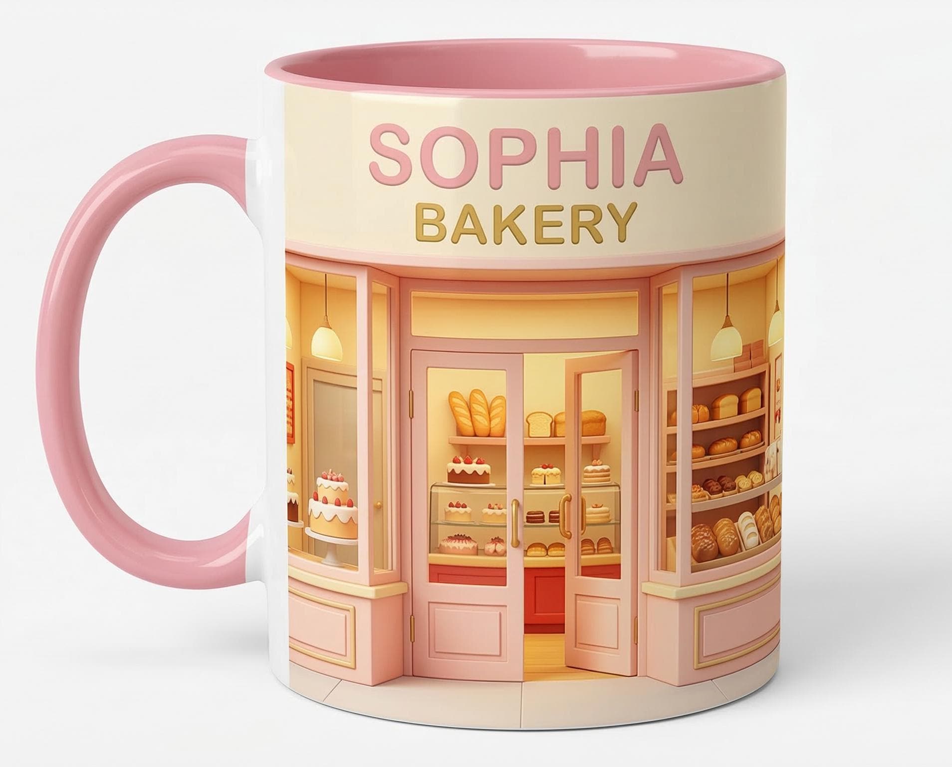 Personalized Baking Lover Mug, Baker Mug with Name, Bakery Shop Coffee Cup, Mother's Day Gift