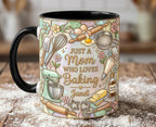 Personalized Baking Lover Mug, Baker Mug with Name, Just A Mom Who Loves Baking, Mother's Day Gift
