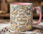 Personalized Baking Lover Mug, Baker Mug with Name, Just A Girl Who Loves Baking, Mother's Day Gift