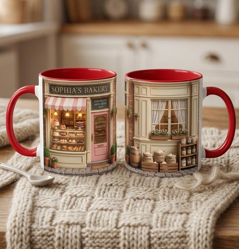Personalized Baking Lover Mug, Baker Mug with Name, Bakery Shop Coffee Cup, Mother's Day Gift