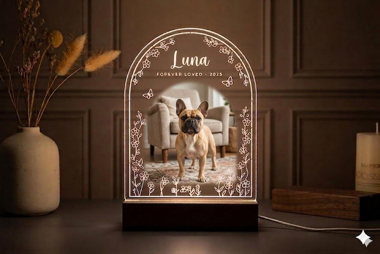 Personalized Pet Memorial LED Night Light — Custom Dog or Cat Photo Sympathy Gift,Gift for pet lover - image 5