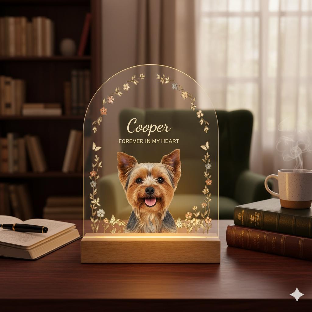 Personalized Pet Memorial LED Night Light — Custom Dog or Cat Photo Sympathy Gift, Pet Portrait - image 5