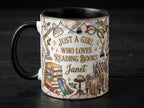 Personalized Book Reading Coffee Cup, Custom Book Lover Accent Mug, Just A Girl Who Loves Reading Books - image 3