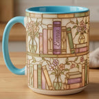 Personalized Bookish Faux Stained Glass Style Mug, Ceramic Mug Book Lover gift, 2D Flat Mug - image 5