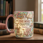 Custom Name Bookish One More Chapter Mug, Faux Stained Glass Style Mug, Ceramic Mug Book Lover gift, 2D Flat Mug - image 7