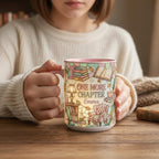 Custom Name Bookish One More Chapter Mug, Faux Stained Glass Style Mug, Ceramic Mug Book Lover gift, 2D Flat Mug - image 2