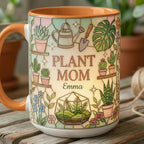 Personalized Plant Mom Mug, Faux 3D Effect Mug, Gardening Gift, Gift For Mom Grandma, 2D Flat - image 3