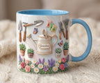 Personalized Gardening Coffee Cup, Custom 3D-Effect Garden Lover Accent Mug, Gift for Mom Grandma - image 3