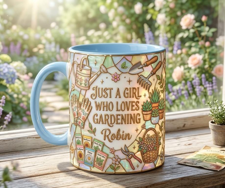 Personalized Gardening Coffee Cup, Custom 3D-Effect Garden Lover Accent Mug, Just A Girl Who Loves Gardening - image 4