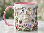 Personalized Gardening Coffee Cup, Custom 3D-Effect Garden Lover Accent Mug, Gift for Mom Grandma