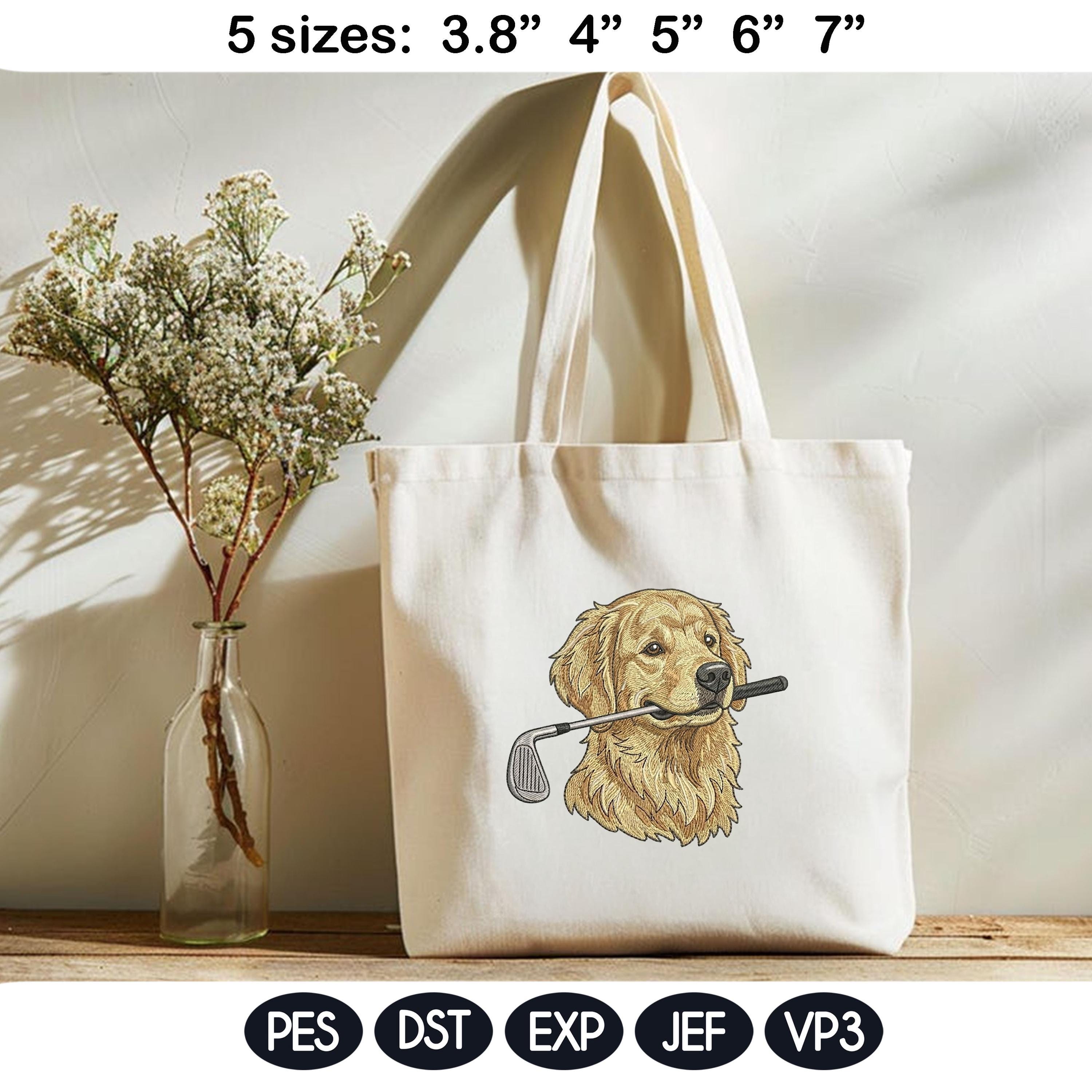 Funny Golden Retriever Golf Embroidery Design, Cute Puppy Golfer Machine Embroidery File, Pet Lover Gift, Sports Dog Embroidery Pattern - image 4