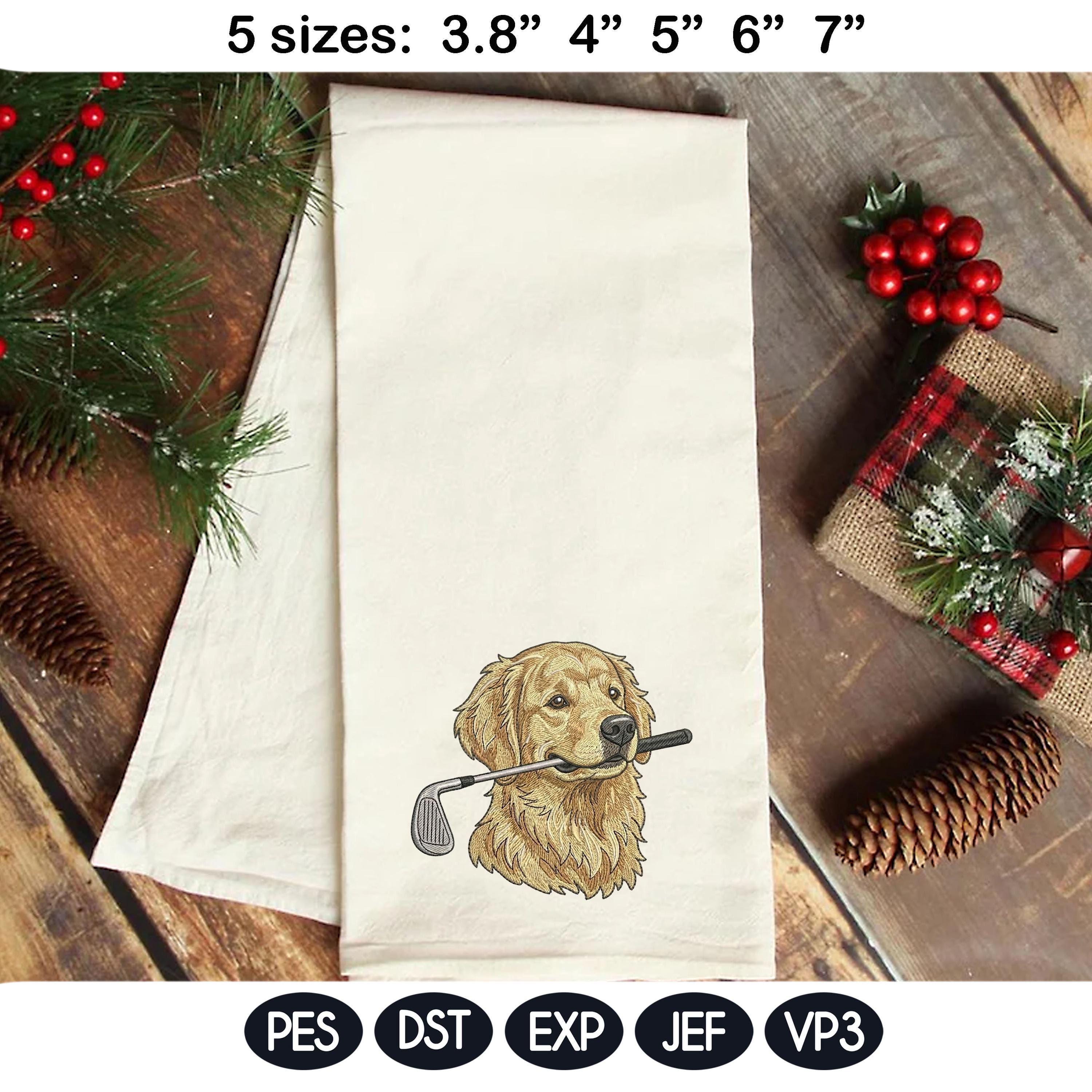 Funny Golden Retriever Golf Embroidery Design, Cute Puppy Golfer Machine Embroidery File, Pet Lover Gift, Sports Dog Embroidery Pattern - image 5