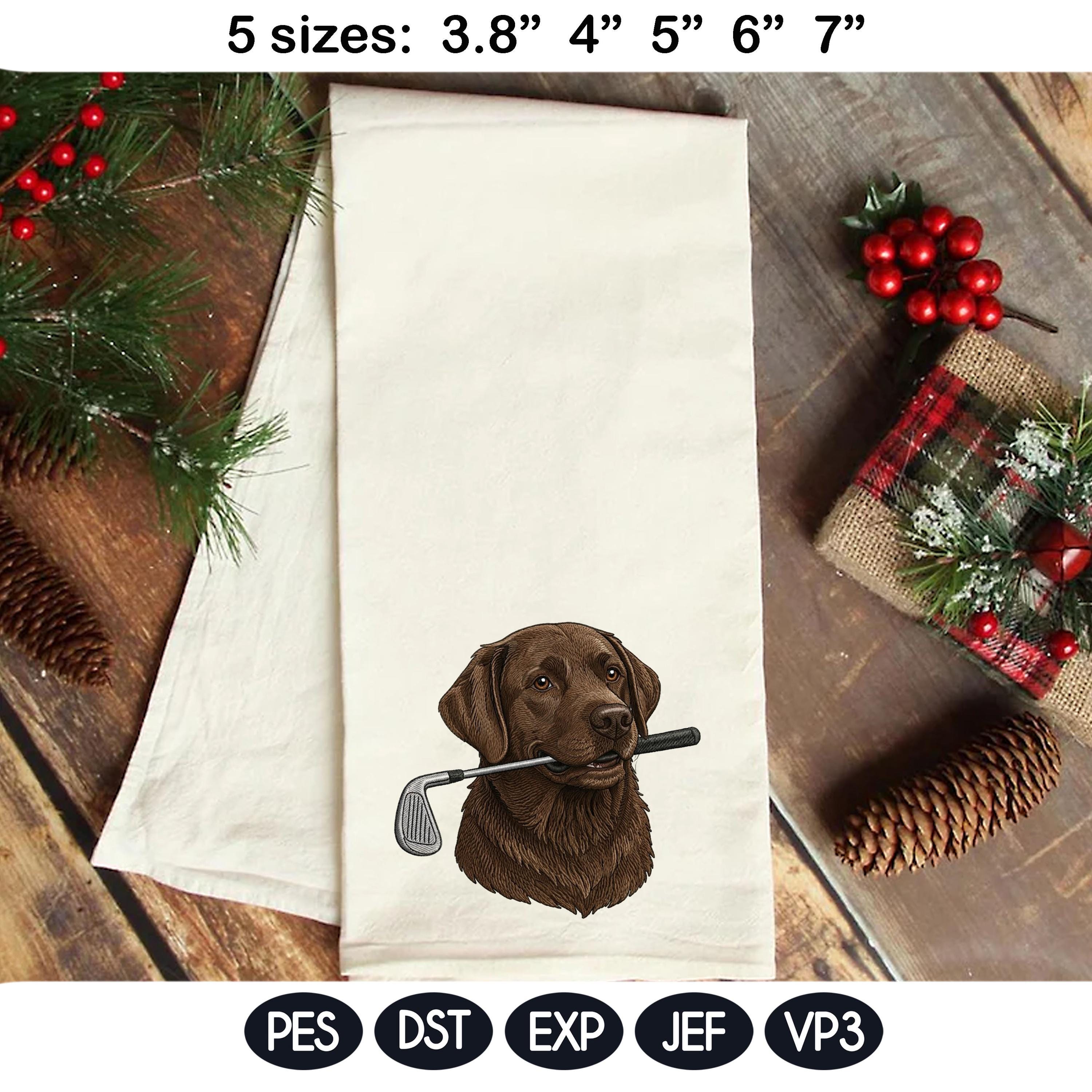 Funny Chocolate Labrador Golf Embroidery Design, Cute Puppy Golfer Machine Embroidery File, Pet Lover Gift, Sports Dog Embroidery Pattern - image 4
