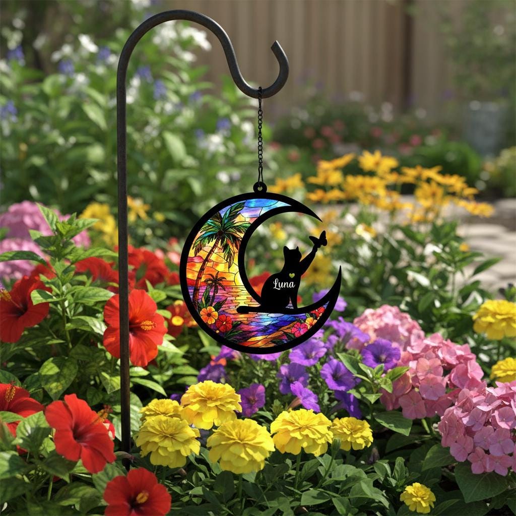Custom Cat Memorial Suncatcher, Personalized Loss Of Cat Sympathy Gift, Gift For pet Lovers, Cat Remembrance Gift - image 7