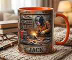 Welder 3D Effect, Custom Name Accent Mug, Personalized Welder Coffee Cup, Gift For Husband - image 3