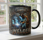 Welder 3D Effect, Custom Name Accent Mug, Personalized Welder Coffee Cup, Gift For Husband - image 4