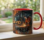 Welder 3D Effect, Custom Name Accent Mug, Personalized Welder Coffee Cup, Gift For Husband - image 3