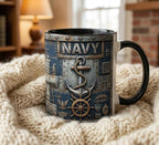 Custom Name Military Mug, Personalized US Army Navy Coffee Mug, Gift for Him Her - image 4