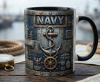 Custom Name Military Mug, Personalized US Army Navy Coffee Mug, Gift for Him Her - image 3