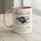 Personalized Masters Degree Mug, Mastered It Mug, Graduation Gift, Faux 3D Mug - Flat Surface - image 4