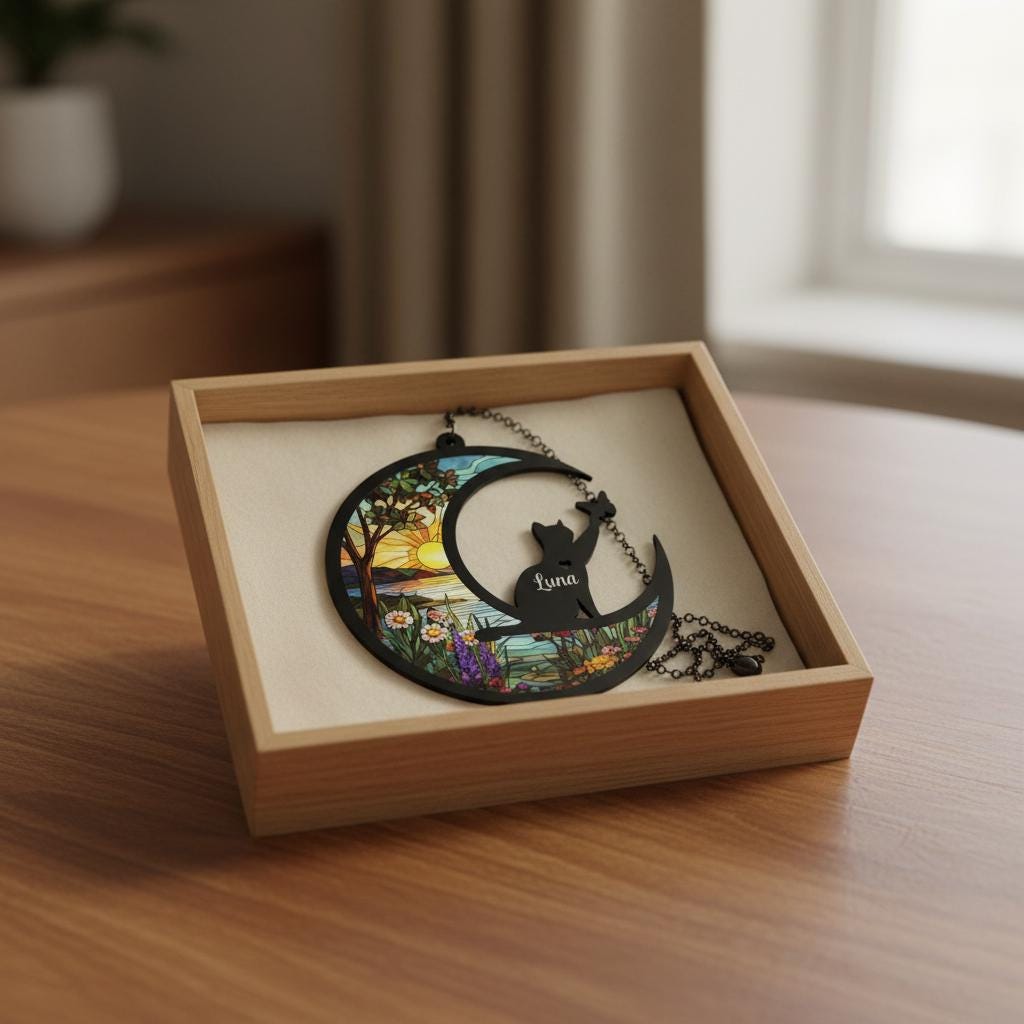 Personalized Cat Loss Sympathy Gift, Custom Cat Memorial Suncatcher, Gift For pet Lovers, Cat Remembrance Gift - image 6