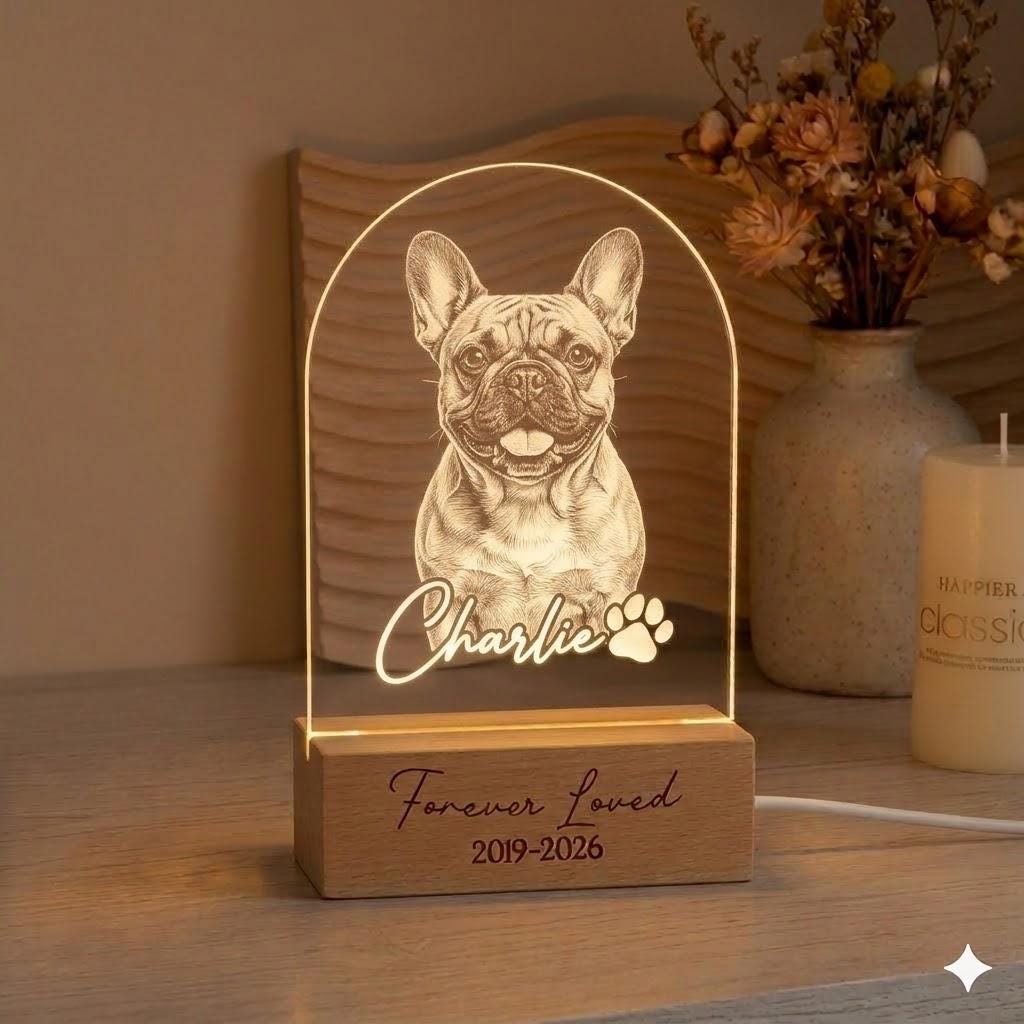 Personalized French Bulldog Dog LED Night Light — Custom Dog  Sympathy Gift, Dog Memorial Gift , Gift For Dog Lover