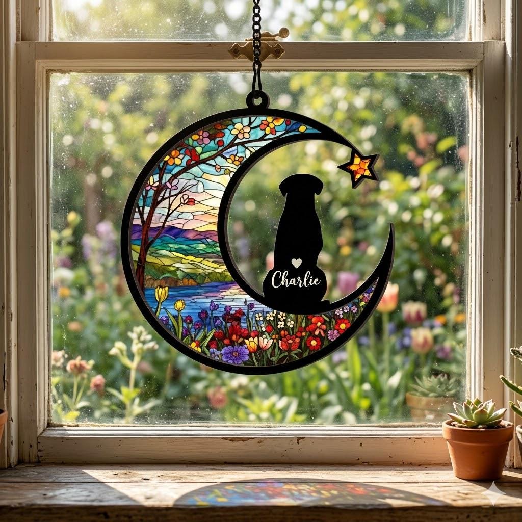 Personalized Dog Loss Sympathy Gift, Custom Dog Memorial Suncatcher, Gift For pet Lovers, Loss of Dog Gift, Dog Remembrance Gift