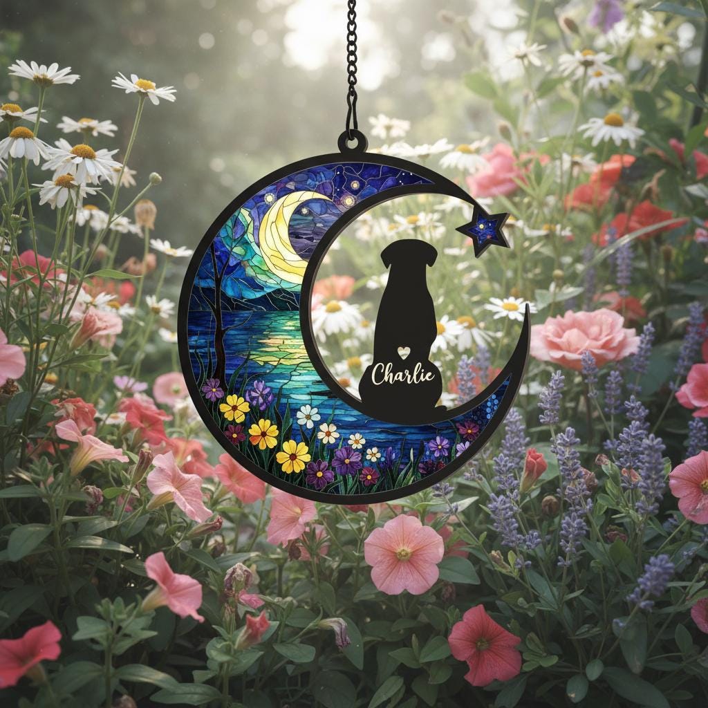 Personalized Dog Memorial Suncatcher, Dog Loss Sympathy Gift,  In Loving Memory, Dog Remembrance Gift, Dog Memorial Gift