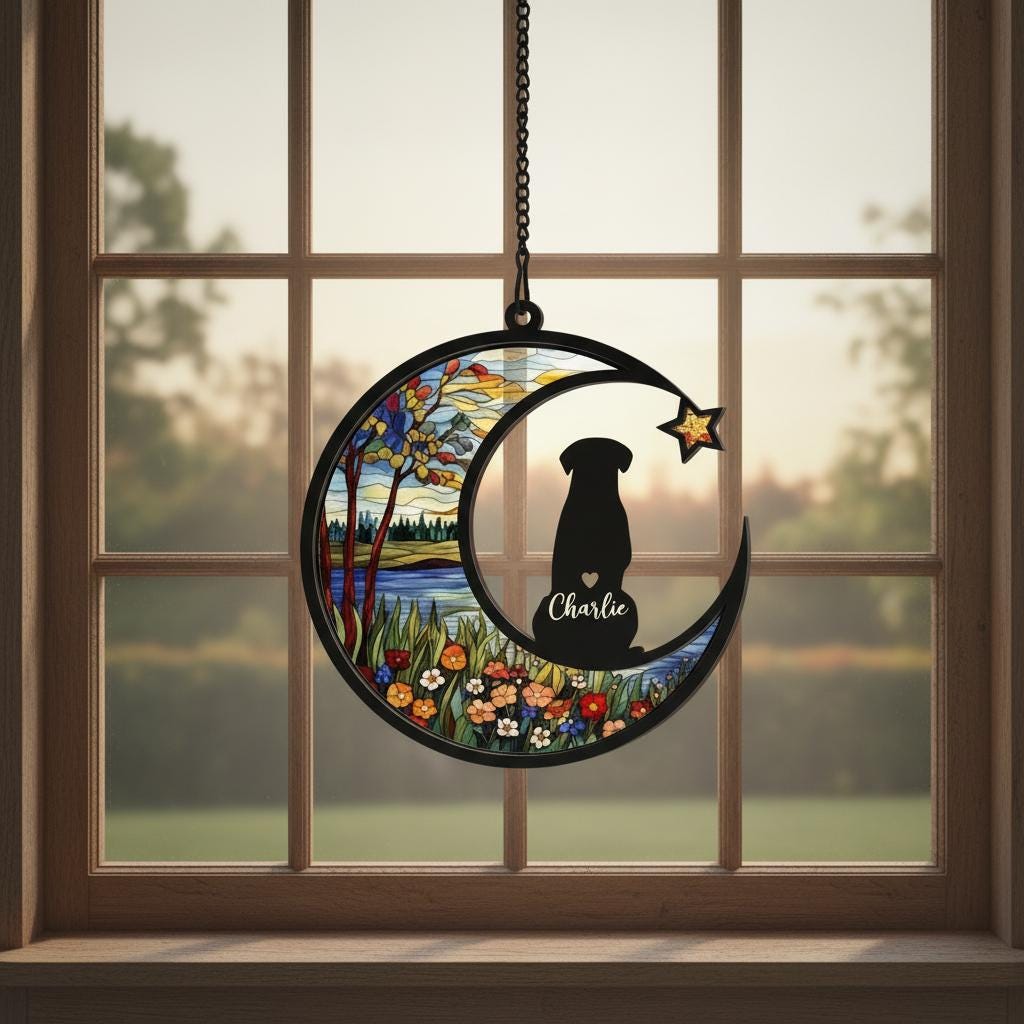 Personalized Dog Memorial Suncatcher,  Custom Dog Loss Sympathy Gift, Dog Remembrance Gift, Dog Memorial Gift, In Loving Memory - image 8